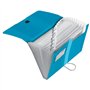 Herlitz 11277944 Classeur à soufflets en polypropylène à 12 compartiments Bleu transparent