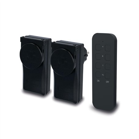 Unitec 48113 Interrupteur à distance sans fil Lot de 2+1 Télécommande en plein air Noir (Import Allemagne)