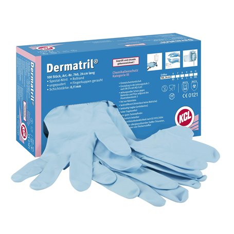 Honeywell KCL Dermatril® 740 Gants de Protection Chimique en Nitrile