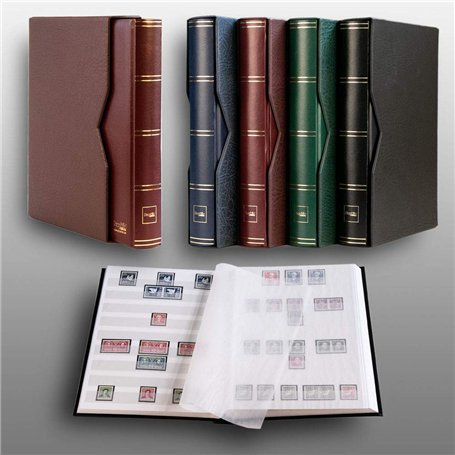 Prophila Album pour Timbres 60 Pages intérieur Blanc étui de Protection Rouge