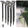 8 bornes lumineuses solaires avec capteur de mouvement - blanc chaud [Lunartec]