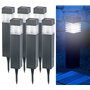 Bornes lumineuses solaires à LED avec capteur de luminosité - Carrées - x6 [Lunartec]