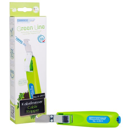 WEICON TOOLS Couteau pour câbles No. 4-28 H Green Line | matières premières durables | plage de travail 4-28 mm | lame à crochet