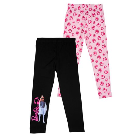 United Labels Barbie Leggings pour Filles Enfants Leggins Pantalon Fille Pantalon Sport Rose/Noir (Pack de 2) (FR/NL/SE/PL