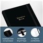 paper&you® Carnet d'adresses A6+ avec onglets A-Z et papier premium 120 g/m² « Black Edition » pour contacts, anniversaires et m