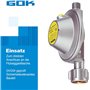 GOK Régulateur de gaz pour Caravane 30 mbar 1,2 kg/h