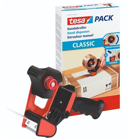 tesa Dérouleur Manuel Classic – Dévidoir Universel pour le Déroulage de Rubans Adhésifs – Support en Métal Robuste – Pour Rubans