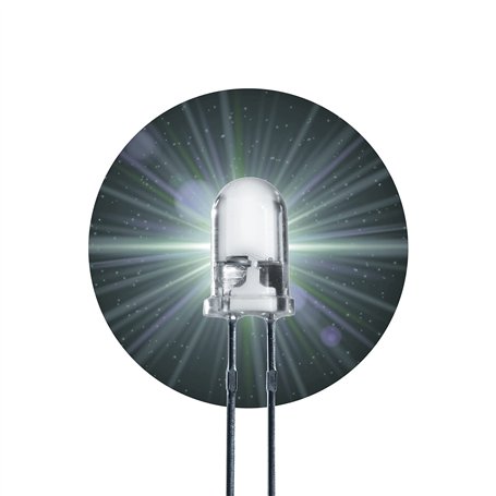 Lumetheus LED Diodes électroluminescentes 5mm couleur Blanc 7000 mcd 20 pièces 2 - 3V 2 Pin LEDs Ampoule Diode à souder