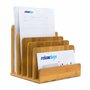 Relaxdays 10019131 Porte-lettres porte-courriers en bambou Casier porte-documents/organiseur de bureau en bois range-documents t