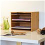 Relaxdays Corbeille à courrier en bambou organiseur de bureau porte-document papier range-documents avec tablettes amovibles dif