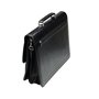 Alassio Attaché Caisse "Veneto" Avec Compartiment pour Ordinateur Portable Cuir Noir Serrures Bandoulière Amovible Dimensions Ex