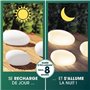 EASYmaxx Pierre solaire décorative set de 3 pièces | Lampe de jardin avec éclairage DEL à changement de couleur | Lampe de jardi