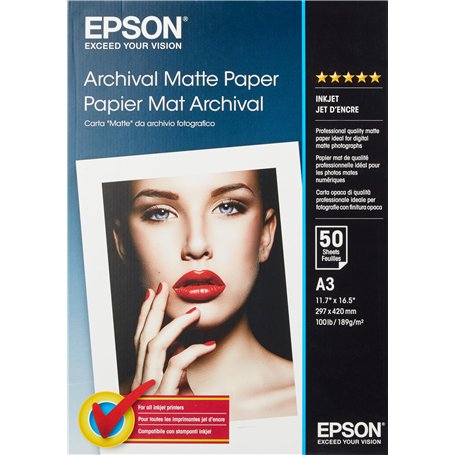 Archival Matte Paper Papier mat A3 (297 x 420 mm) 189g/m2 50 feuilles