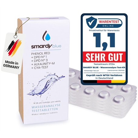 smardy Kit - 50x Comprimés de Test Photomètre - 10x Phénol Red