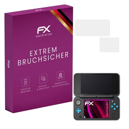 atFoliX Protection Écran Film de verre en plastique compatible avec Nintendo New 2DS XL Verre film protecteur
