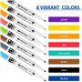 Welsberg Lot de 8 marqueurs pour tableau blanc, stylos avec aimants éponge et pointe conique 1-2 mm, marqueurs effaçables à sec 