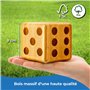 Toyfel Jeu de Dés XXL Chuck Bois de Pin Certifié FSC® - Jeu Intérieur & d‘Extérieur Enfants & Adultes – Jeu 6 Dés Géants 9 cm av