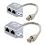 kwmobile 2X Dédoubleur câble réseau - Répartiteur Cat. 5e RJ45 fiche Alimentation Ethernet - Distributeur T vers 1x RJ45 réseau