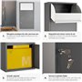 tectake® Boîte aux Lettres avec Compartiment pour Colis, Boite aux Lettres normalisée résistante avec avec clapet de sécurité, L