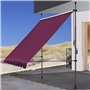 Quick Star Store de Balcon à Pince - 300 x 130 cm - Bordeaux - Protection Solaire - Toit de terrasse - Hauteur réglable de 200 à
