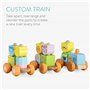 Navaris Jouet Train en Bois - Jeu Train 33,5 x 11 x 7 cm avec 3 Wagons et 17 pièces - pour bébés Enfants Filles garçons de Plus 
