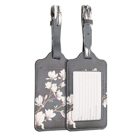 kwmobile 2X Étiquette Bagage pour Valise - Lot 2X Tag Porte-étiquette pour Valise et Sac de Voyage avec Carte nom adresse numéro