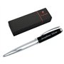 Pierre Cardin Stylo à bille rotatif Christophe chromé noir avec gravure laser gravée pour anniversaire