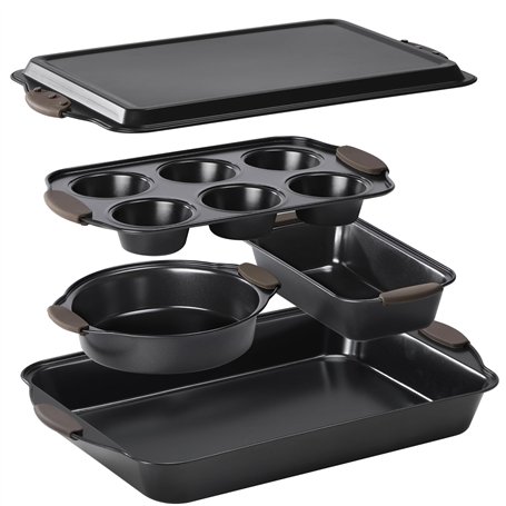 Navaris Set de Patisserie Antiadhésif - Moules à Muffin - Moule a Cake et Gateau en Silicone - Moule et Plat pour Four Rectangul
