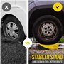 CAMPERGRADE Lot de 2 cales pour camping-car, maintien maximal [avec niveau à bulle, tapis de sol] Cales de roue pour caravanes e