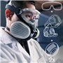 Dräger X-plore 3300 masque de protection avec lunettes de protection X-pect 4400 et filtres ABEK1 Hg P3 | Demi-masque chimique c