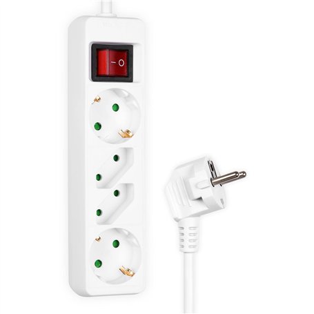 HEITECH Multi prise electrique avec 4 prises et sécurité enfant - prise multiple homologuée GS avec interrupteur