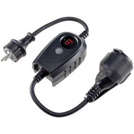 ChiliTec Prise de Courant avec Interrupteur crépusculaire - Adaptateur de Prise extérieure avec minuterie - 230 V IP44 2300 W -