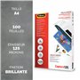 Fellowes 5440101 Super Quick Pochettes de plastification brillantes Capture 125 microns A4 - Pack de 100 Transparent