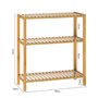 Casaria Étagère de Rangement en Bambou 66 x 58 x 26 cm 3 Niveaux réglables en Hauteur Charge Max. 30 kg