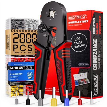 MONZANA® Pince à sertir carrée avec 2000 cosses électriques 0