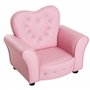 HOMCOM Canapé pour Enfants Fauteuil pour Enfants Princesse Minisofa pour Chambre d'enfant Canapé en Forme de cœur Rose L59 x l41