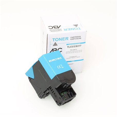 ABC Compatible Cartouche Toner Cyan pour lexmark cs317 cs317dn cs417 cs417dn cs517 cs517de cs517dn cx317 cx317dn cx417 cx417dn c