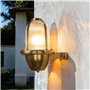 Lampe bateau en laiton côtelé IP64 élégant maritime E27 Premium Lampe murale extérieure Maison balcon