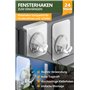 4smile Lot de 24 crochets adhésifs transparents pour cadre de fenêtre et vitre - Supports à suspendre - Utilisation flexible - F