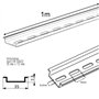 Lot de 4 rails de support DIN TS35, 1 m