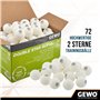 GEWO Double Star SLP Lot de 72 balles de Tennis de Table 2 étoiles en Plastique 40+ sans Couture – Balles d'entraînement Profess