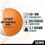 GEWO SPINBALLS Lot de 40 balles de Tennis de Table en Plastique avec Coutures – Balles de ping Pong pour l'entraînement au Spin 