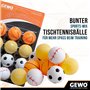 GEWO Sports-Mix Lot de 40 balles de Tennis de Table en Plastique au Design Sportif – 12 balles colorées de Haute qualité – Diffé