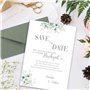Lot de 25 feuilles de papier à lettres naturel A4 crème avec motif branches d’eucalyptus et enveloppes DL vert eucalyptus Papier