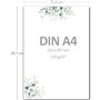 Lot de 25 feuilles de papier à lettres naturel A4 crème avec motif branches d’eucalyptus et enveloppes DL vert eucalyptus Papier