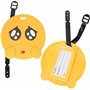 Lot de 2 étiquettes de bagage en PVC avec nom et adresses Smiley V1