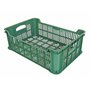 BURI Lot de 5 caisses de rangement empilables et robustes en plastique 60 x 40 x 20 cm Vert