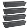Lot de 4 jardinières de balcon de 100 cm avec réservoir d'eau anthracite