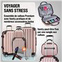 MONZANA® Set de 4 Valises Rose Doré avec Vanity-Case M/L/XL pèse-Bagages Cadenas Inclus Bagage Trolley à roulettes Voyage