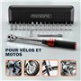 Monzana® Clé dynamométrique 1/4' 1-25 NM ±3% 18 pièces acier CV extension boîte de rangement vélo moto set complet clé de serrag